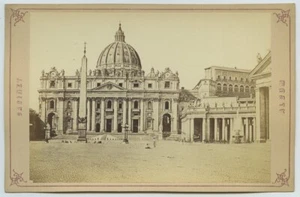 Cabinet 1860-70 Altobelli. Rome. Roma. Vatican. Place et Basilique Saint-Pierre. - Picture 1 of 1