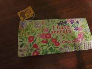 Blue Q Pencil Case Bag " I have Secrets Cool Ones" Flower Recycled Material NEW - Picture 1 of 1