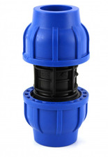 RACCORDO A COMPRESSIONE PER TUBO PEBD 16 X 16 CON GHIERA - MANICOTTO