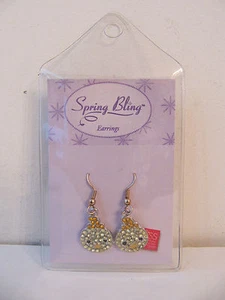 NEW Russ Spring Bling Shiny Jeweled Yellow Baby Bird Chick Earrings - Picture 1 of 3