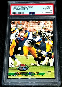 JEROME BETTIS RC 1993 Stadium Club #506 PSA 10 Fresh Slab!! - Picture 1 of 2