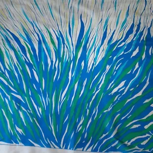 Vintage Abstract Silk Square Scarf Blue Purple Shades Head Square Dipio of Italy - Picture 1 of 9
