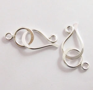 5 Pcs 30X11mm Bali S Hook Clasp Sterling Silver Plated Jewelry Making - Picture 1 of 3