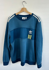 Adidas Originals Pullover Small-Logo Oversized Crew Jumper Blue XL Mens