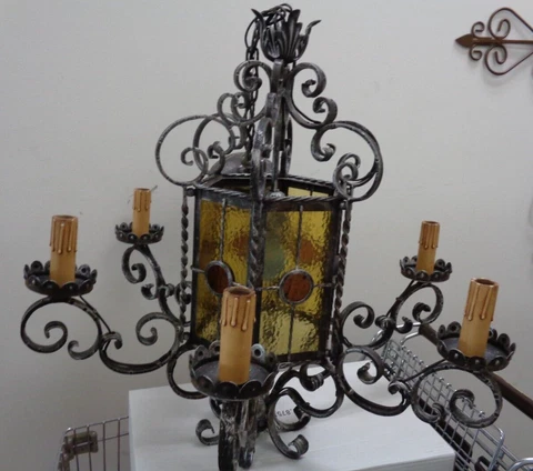 Spanish Iron Six Light chandelier hanging light fixture Cover