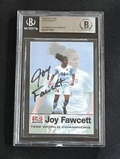 JOY FAWCETT 1999 ROOX US SOCCER ROOKIE SIGNED AUTOGRAPHED CARD BAS AUTHENTIC