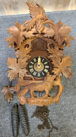 Vintage German West Germany Cuckoo Clock SCHMECKENBECKER GRABNER Complete Cover