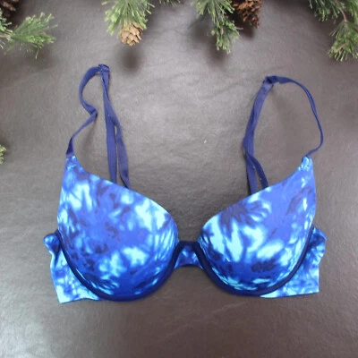Sujetador Victoria's Secret 34B Azul Tye Die Acolchado Con Aros Cierre Ajustable Espalda Foto 1 de 4