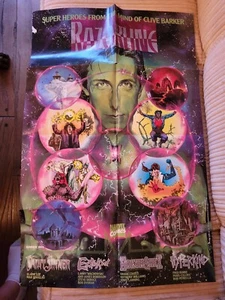 Razorline 34" Super Hero Poster Signed By Clive Barker - Picture 1 of 4