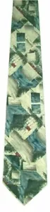 Adolfo schöne Herren Krawatte blau grau burgund elfenbein 57" L neu ohne Etikett - Bild 1 von 7