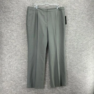 New Le Suit Dress Pants Women 18 Plus Gray High Rise Pleated Lined Straight - Image 1 of 4