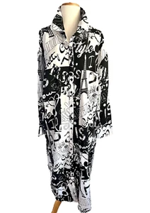 $60 LIVE 4 TRUTH Newspaper Lite Long Shirt Dress Paris Buttons size 2X or 3X NEW - Picture 1 of 18