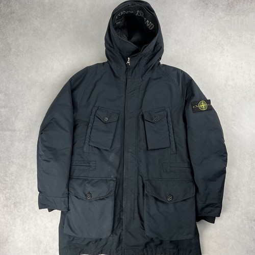 Stone Island David TC piumino giacca cappotto blu navy parka grande 3555