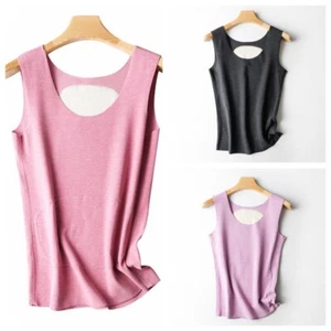 Damen Warm Weste Hemd Skinny Tank Top Thermounterwäsche Gepolstert Stretch - Picture 1 of 14