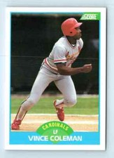 1989 Score Vince Coleman St. Louis Cardinals #155