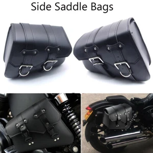 2x PU Leather Motorcycle Saddle Bags Luggage For Harley Sportster XL 883 1200 - Bild 1 von 11