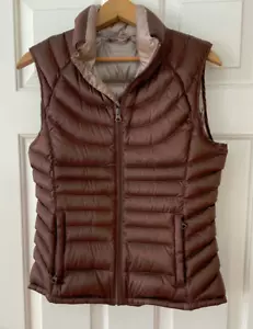 Bernardo Women Size S Bronze Goose Down Quilted Puffer Vest Packable Zip Pockets - Picture 1 of 6
