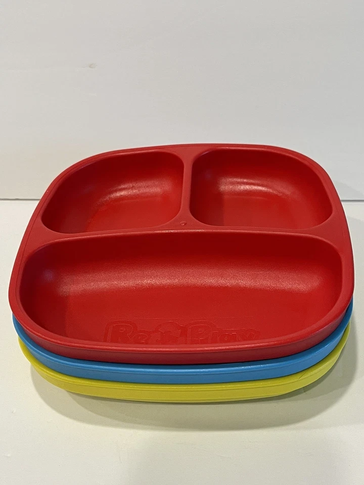 3 RePlay Geteilte Teller Kleinkind Kinder Stapelbar BPA Frei Hergestellt in den USA 7,5" - Bild 1 von 3