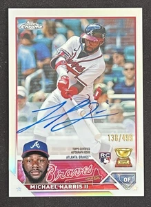 2023 Topps cromo refractor Michael Harris II RC copa de oro en tarjeta automática 138/499 - Imagen 1 de 2