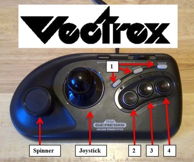 Sega Arcade Stick Modded Vectrex Hydra Controller Joystick Spinner Combo Mod - Image 1 of 4