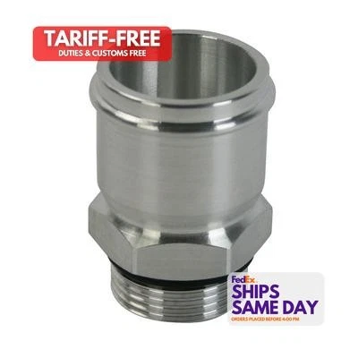 Moroso 63522, One Polished Aluminum Water Pump Fitting - 16An To 1-1/2 Hose  - Image 1 of 4