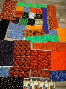 HALLOWEEN SCRAPS & TAIL ENDS SMALL-MEDIUM 100% COTTON OOP - Picture 1 of 6
