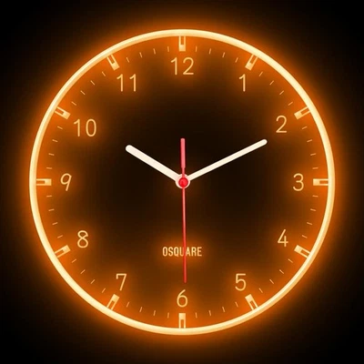 OSQUARE Minimalismo Norte de Europa Moderno Diseño Interior Reloj Neón Flexible 10" Foto 1 de 4