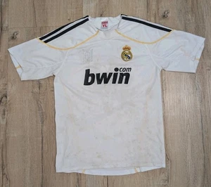Real Madrid CF Soccer Jersey White Bwin Football Ronaldo #9 Young Large Read - Picture 1 of 5