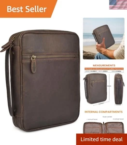 Copri Bibbia Vintage in Pelle Fatto a Mano per Uomo e Donna - Grande Bibbia Protettiva... - Foto 1 di 9