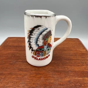 Vintage Souvenir Oklahoma Miniature Mug Shot Glass Toothpick Holder - Picture 1 of 4