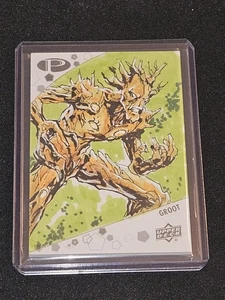 2021 UD Marvel Premier Artist Sketch Card Groot Don Mark Noceda 1/1 RARE - Bild 1 von 2
