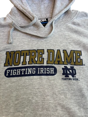 Sudadera con Capucha Notre Dame Fighting Irish Gris NCAA Para Hombre 2XL Estilo Vintage Foto 1 de 4