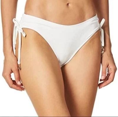 Parte inferior de bikini para mujer Anne Cole lado acanalado nadar blanco liso talla M NUEVO $44 Foto 1 de 2