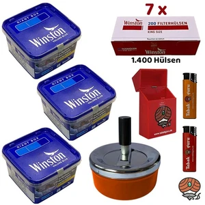 Winston Blue/Blau Volumentabak Giant Box 3x 165g, Hülsen, Drehascher, Zubehör - Bild 1 von 7