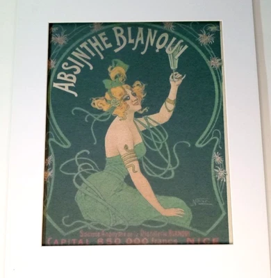 Póster impreso Art Nouveau Nover Absinthe Blanqui 11x14" reproducción vintage Foto 1 de 3