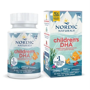 Nordic Naturals DHA para niños de 3-6 años fresa 250 mg 180 mini geles suaves - Imagen 1 de 1
