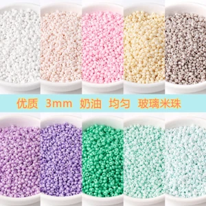 600pcs 3mm cream rice beads macarone glass beads Loose Beads jewelry making - Picture 1 of 13