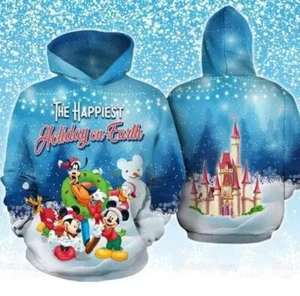 Mickey And Friends The Happiest Holiday On Earth Christmas Hoodie 3D Printed - Picture 1 of 2