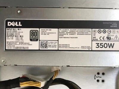 POWER SUPPLY 350W DELL POWEREDGE SERVER T320 T420 DF83C 8M7N4 DH350E-S0 331-7566 - Image 1 of 3