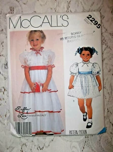 VINTAGE McCALL'S #2295 DRESS SIZE 4 - 8 PATTERN & INSTRUCTIONS & UNCUT - Picture 1 of 2