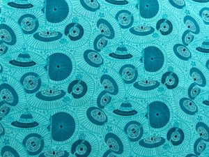 VTG Quilt Cotton Fabric TEAL BLUE Ryusui Collection RJR  32” x 41”  Rare NOS - Picture 1 of 4