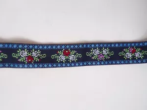 1" Jacquard Woven Floral Ribbon Trim - sold at $1 per yard - Picture 1 of 1