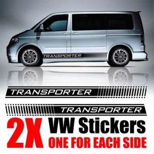 VW Transporter Graphics Side Stickers Decals Camper Van T4 T5 T6 Caddy design - Picture 1 of 15
