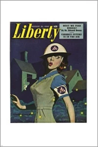 LIBERTY vintage mag cover poster AUGUST 1943 rare hot SEXY collectors 20x30 - Picture 1 of 1