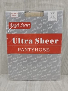 Vintage Angel Secret Pantyhose Ultra Sheer Queen Size OATMEAL 1x-3x - Picture 1 of 6