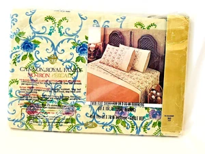 Vintage Floral Lace Cannon Royal Family Twin Flat Sheet Featherlite BÜGELFREI - Bild 1 von 11