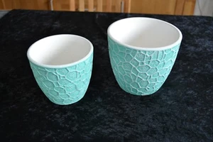 2 St. Ikea Blumentopf Türkis Sammler RAR Deko Blumen Ton Gebraucht - Bild 1 von 6