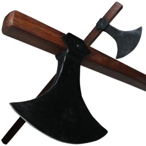 Haller Axt Spaltaxt Mittelalter Axtblatt geschmiedet langer Holzstiel, Historie - Bild 1 von 5