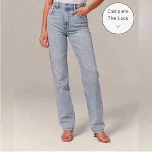 Jeans Abercrombie & Fitch anni '90 dritti ultra alti curvi Love taglia 25 - Foto 1 di 10