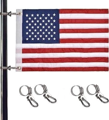 12x18" USA Boat Car Truck Flag Marine with 4 Boat Flag Pole Kits No pole - Image 1 of 4